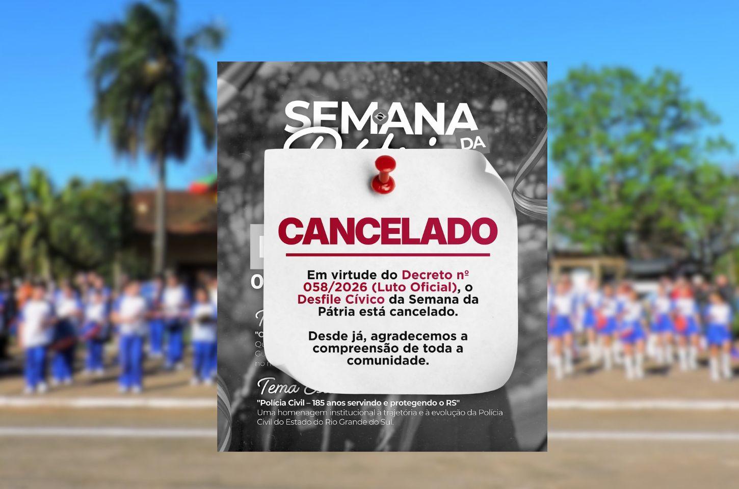 Após falecimento de professora, desfile é cancelado em Nova Esperança do Sul