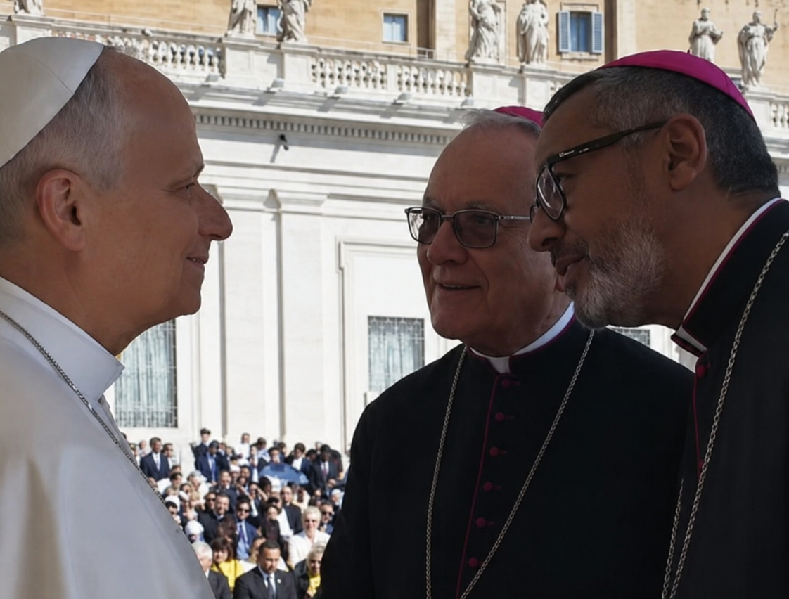 Jaguariense em Roma: Dom Edson Taschetto tem encontro com o Papa Leão