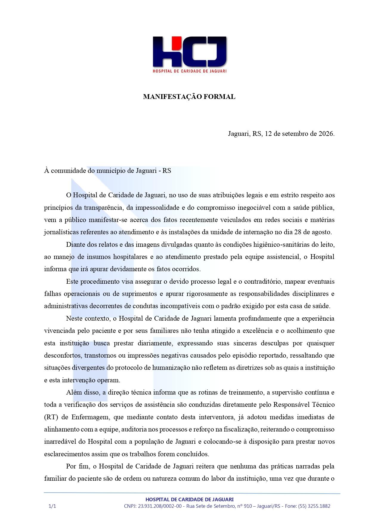 Nota oficial