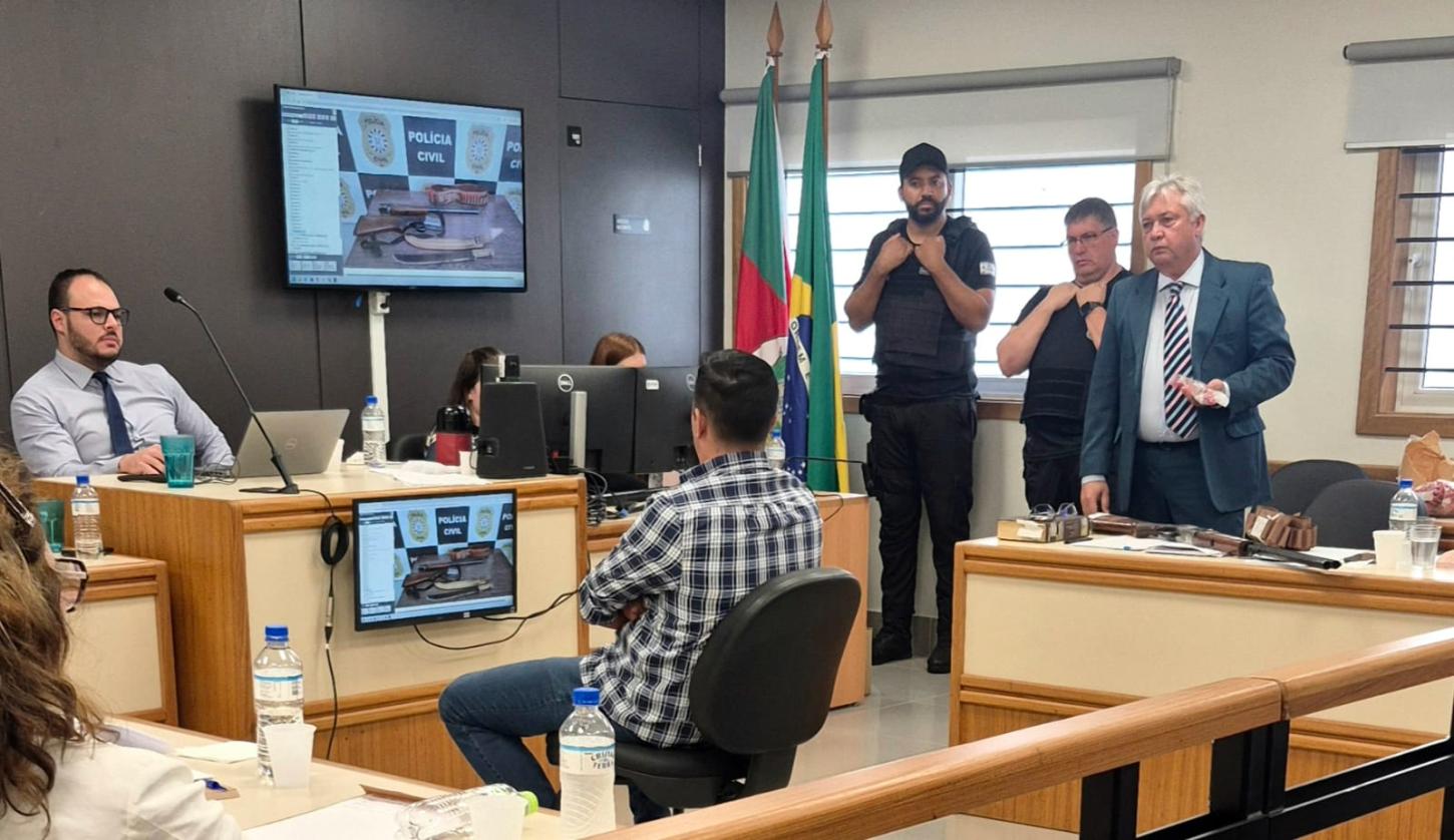 Foto: Réu em depoimento. Foto: Portal G+.
