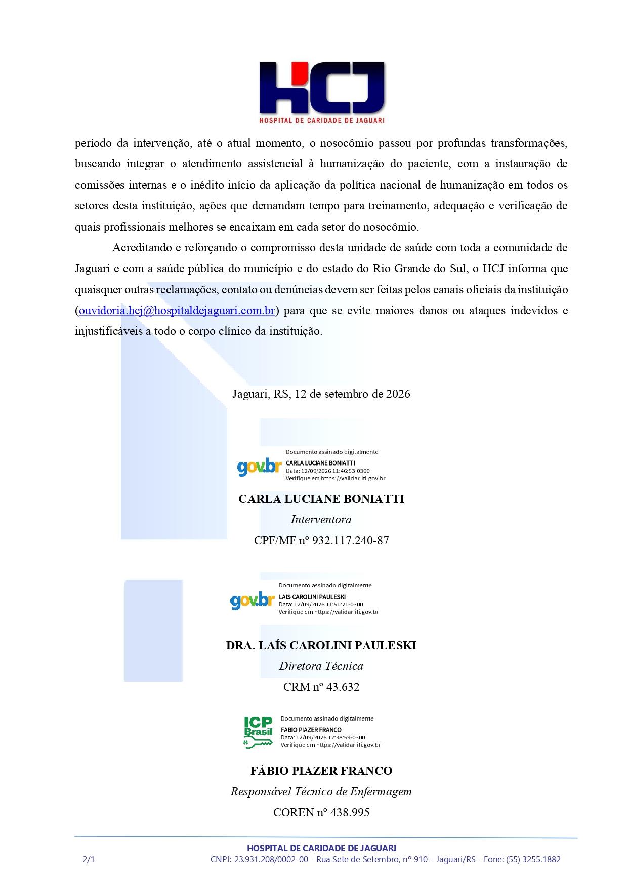Nota oficial