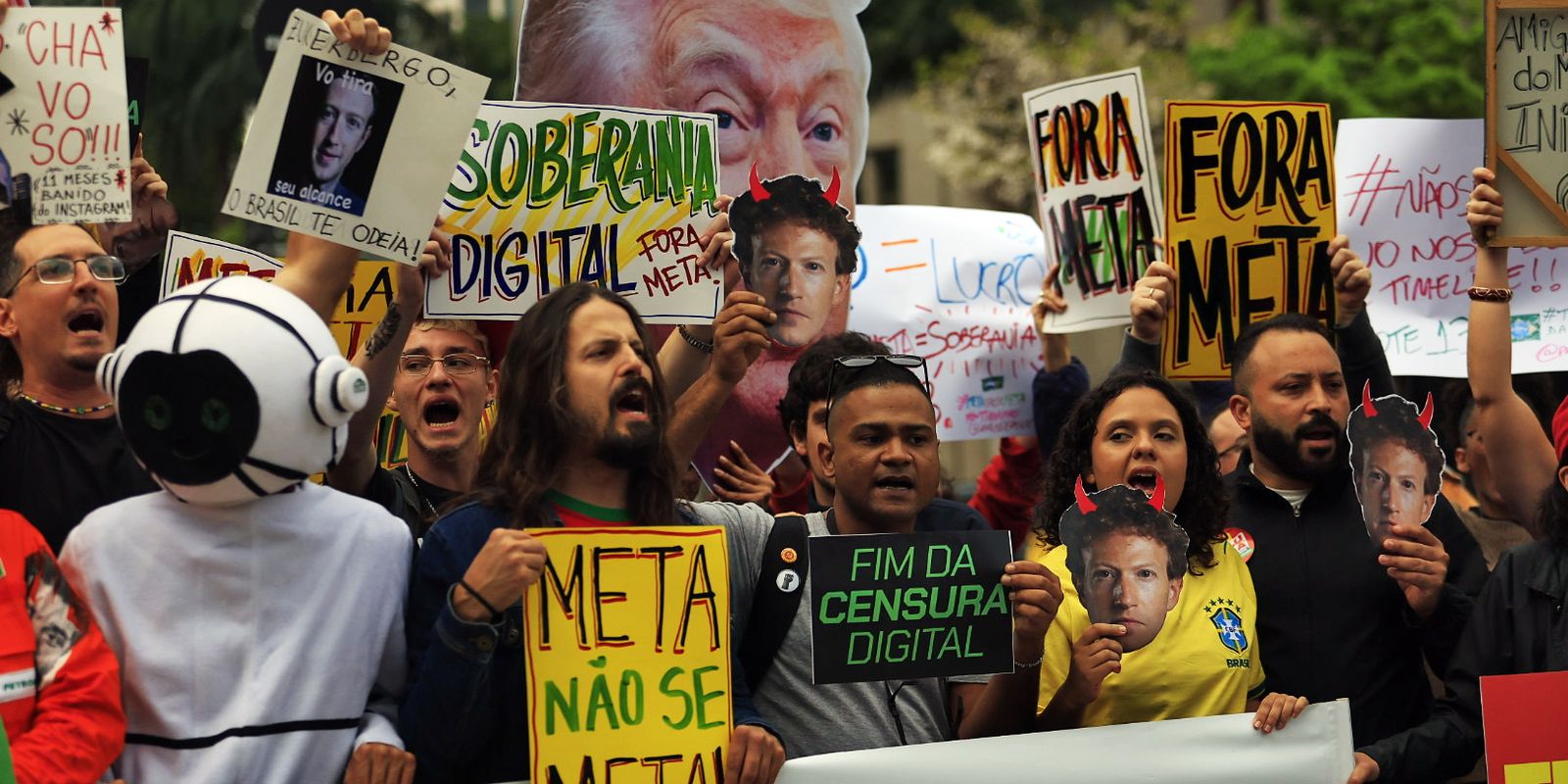 Protesto em São Paulo exige a neutralidade da Meta nas eleições