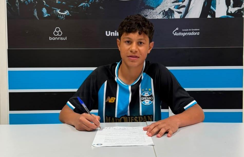 Jovem atleta com raízes em Jaguari assina contrato de formação com o Grêmio