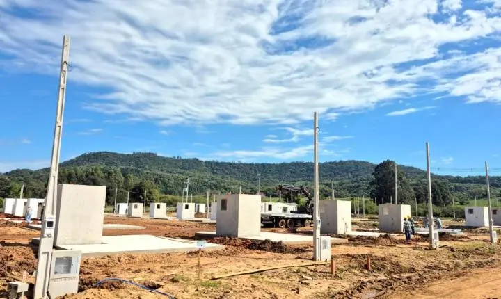 45 casas, 45 recomeços: Jaguari avança na construção de moradias para famílias atingidas pelas enchentes