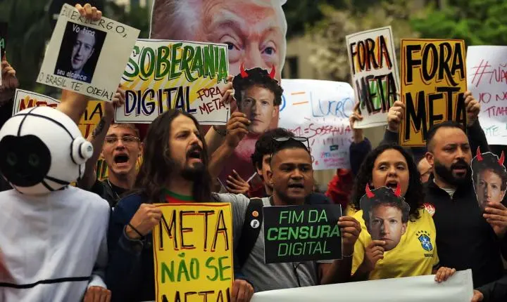 Protesto em São Paulo exige a neutralidade da Meta nas eleições