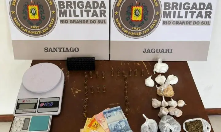 Homem é preso com drogas e munições em Jaguari