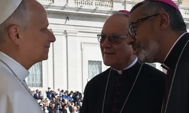 Jaguariense em Roma: Dom Edson Taschetto tem encontro com o Papa Leão