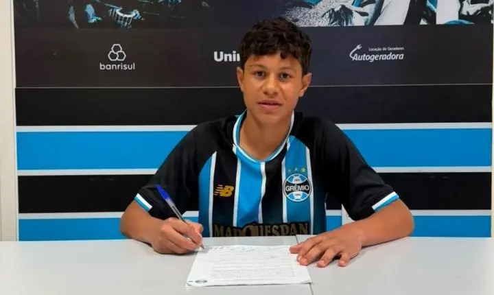 Jovem atleta com raízes em Jaguari assina contrato de formação com o Grêmio