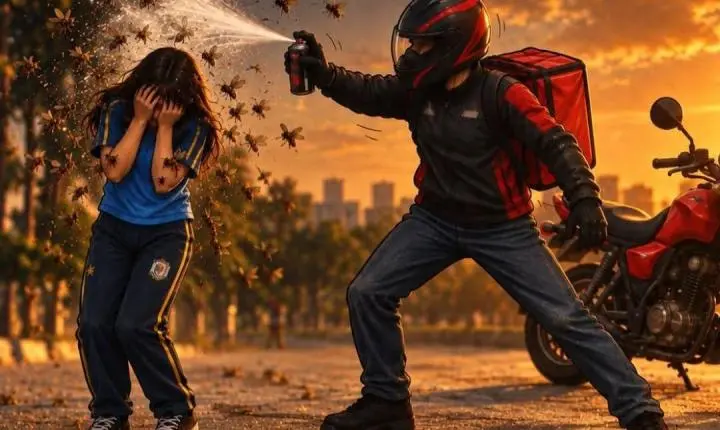 Motoboy enfrenta enxame para salvar menina de 12 anos em Ibirité