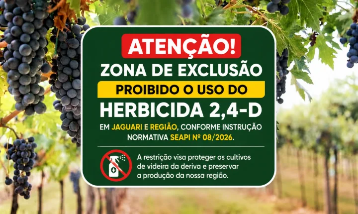 Nova zona de exclusão restringe uso Do 2,4-D em Jaguari e região